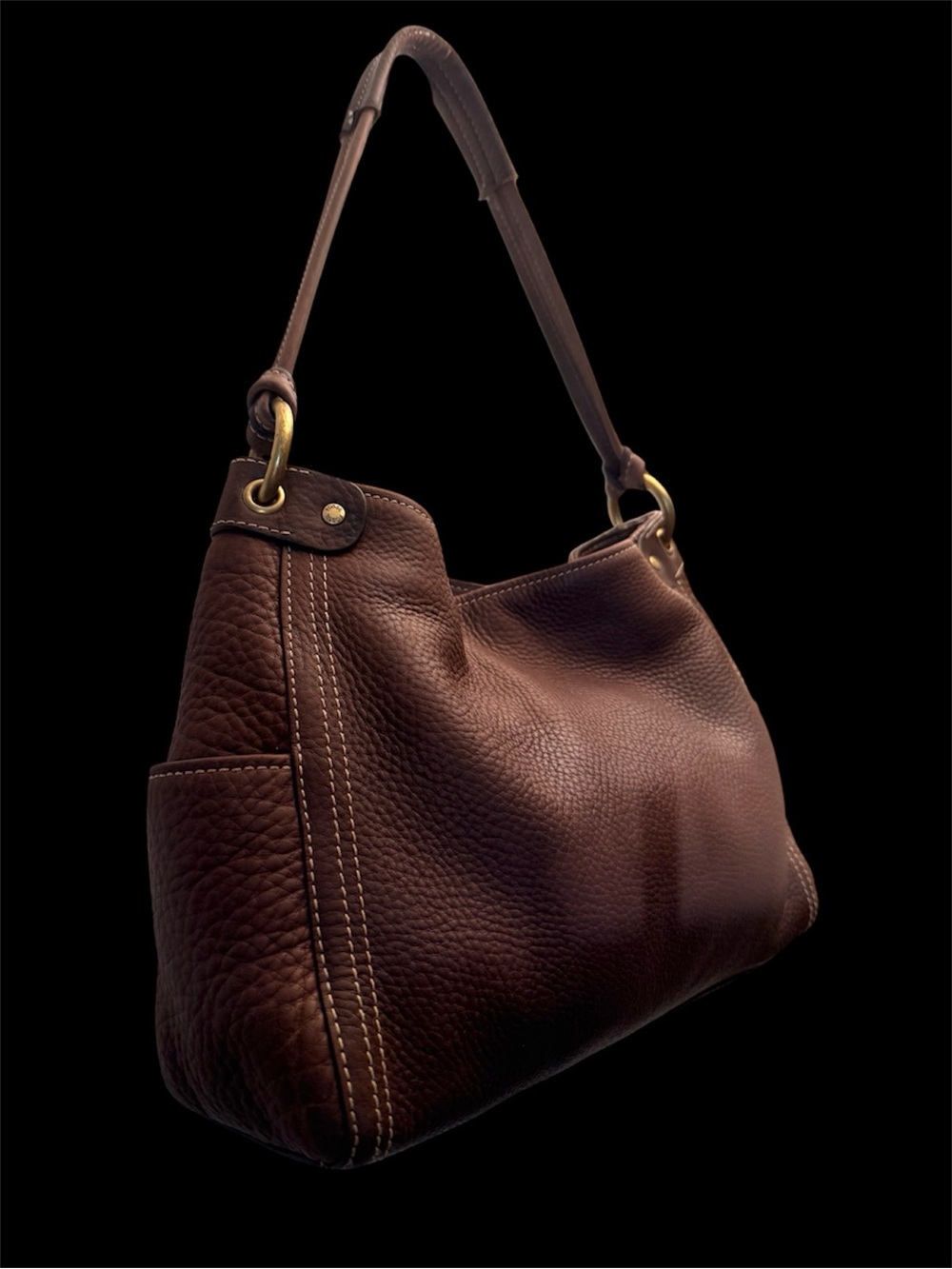 Fossil Brown Pebbled Leather Shoulder Bag - Picture 3 of 12